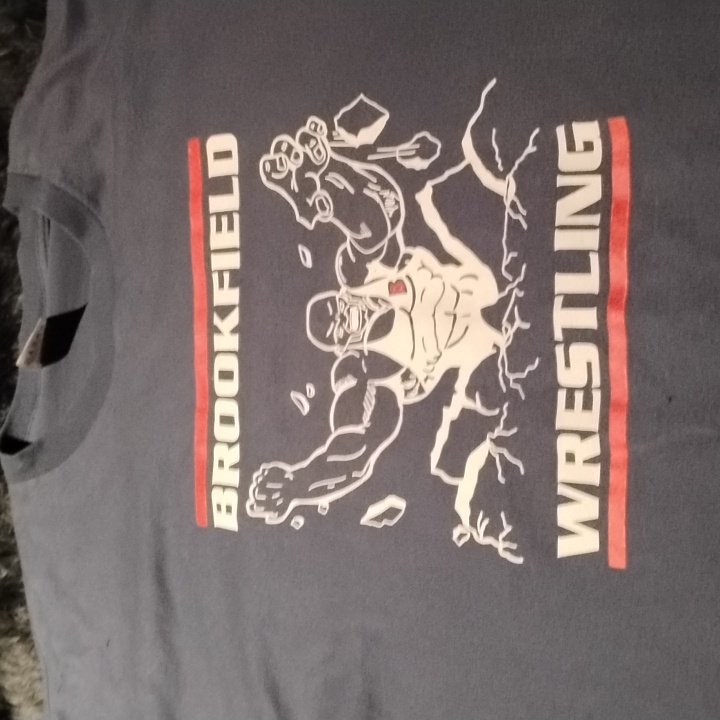 Men's Blue Vintage Xxl Fruit Of The Loom Brookfield Wrestling Shirt Battle